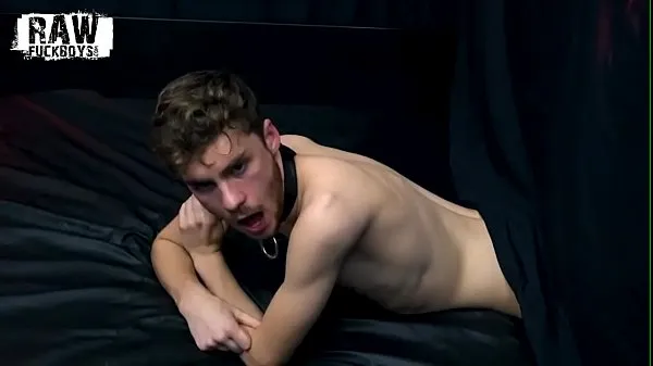 HD RawFuckBoys - Collared twink fucked by dildo before bareback breeding drive Movies