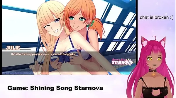 HD VTuber LewdNeko Plays Shining Song Starnova Natsuki Route Part 1-filmer