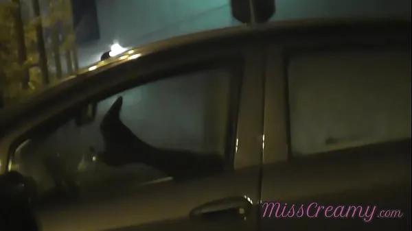 HD Sharing my slut wife with a stranger in car in front of voyeurs in a public parking lot - MissCreamy drive Movies