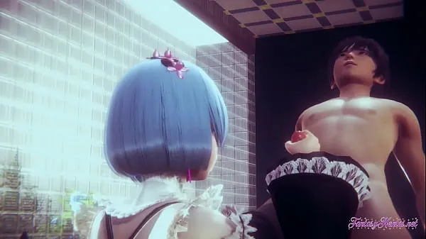 Films Re Zero Hentai - Rem Handjob avec POV (non censuré) - Jeu d'anime manga japonais asiatique HD HD