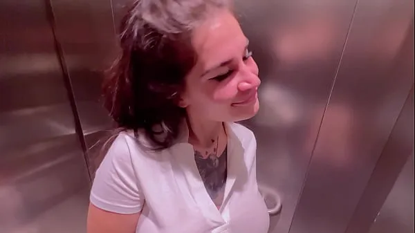 HD Beautiful girl Instagram blogger sucks in the elevator of the store and gets a facial drive Movies