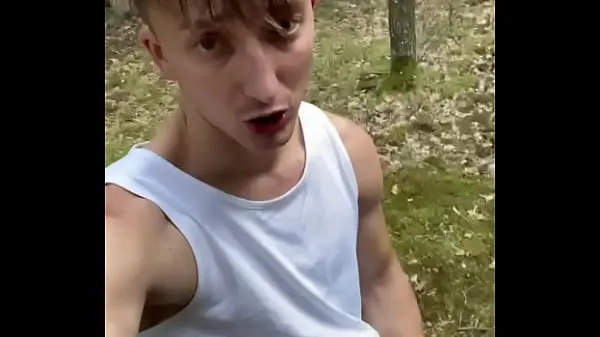 HD Boy blowjob big dick at wood and make face cum schijf Films