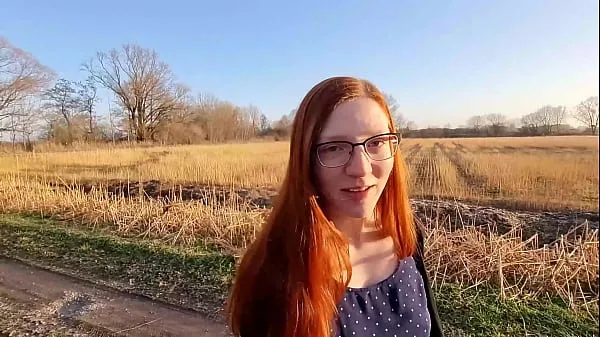 HD Redhead young woman undresses outside for the first time-drev film